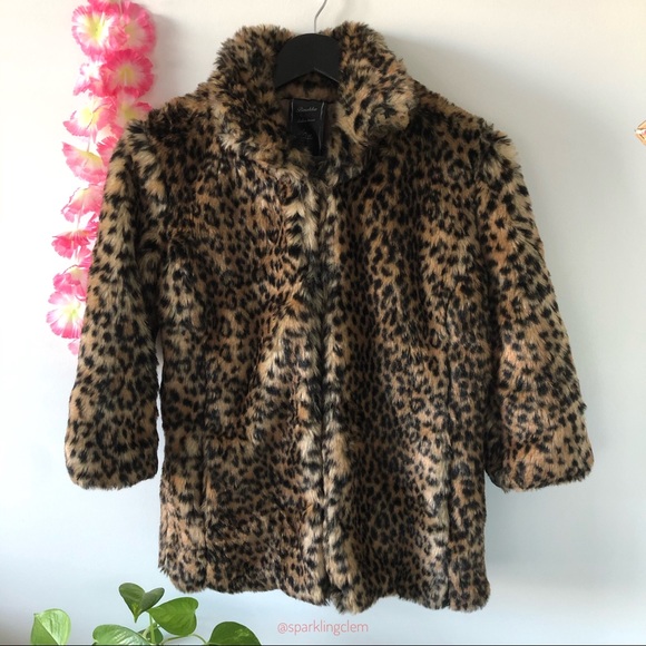Bershka Big Cat Faux Fur Animal Coat/ Jacket - Picture 2 of 7
